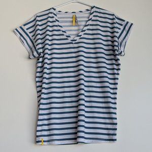 Lole Striped Merino Top Blue White Size Medium